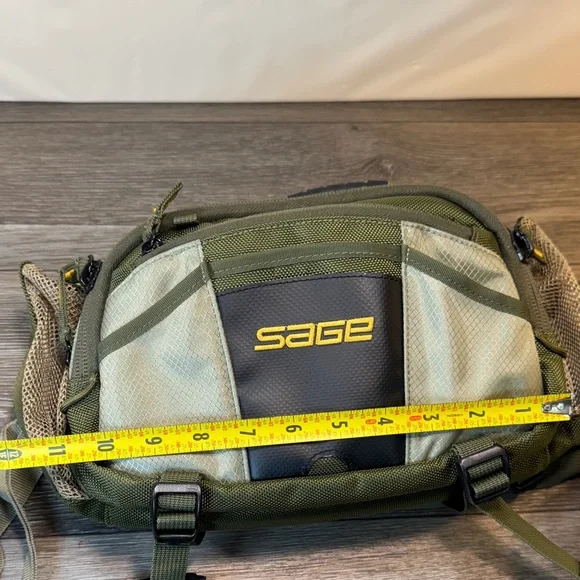 Sage Olive and Black Men's Belt Bag /fly fishing bag